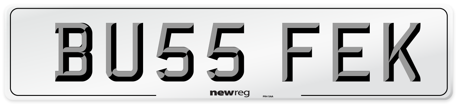 BU55 FEK Number Plate from New Reg